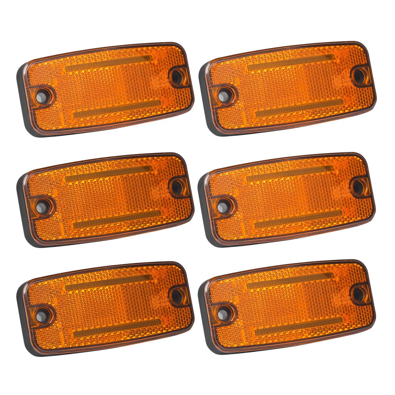 Yuanjoy 6x Orange LED Seitenmarkierungsleuchten für Anhänger – IP65 Wasserdichte Begrenzungsleuchten mit 6 LED/Stück, ECE R10 Zertifiziert, Universelles Multi-Modell-Fahrzeug von Yuanjoy