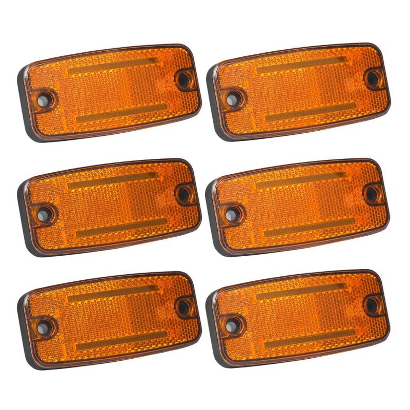 Yuanjoy 6x Orange LED Seitenmarkierungsleuchten, 12V/24V Anhänger IP65 Wasserdichte Begrenzungsleuchten mit ECE R10 Zertifiziert, für Anhänger, Transporter, Wohnwagen Lastwagen und mehr von Yuanjoy