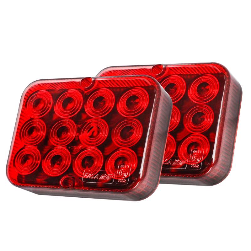 Yuanjoy 2er Pack Nebelschluß, Rot Wasserdichte Nebelscheinwerfer Rechteck, 12V LED Nebelschluß, für Wohnwagen/RV/LKW/Anhänger/Auto Extrem starke Durchschlagskraft Nebelschluß von Yuanjoy