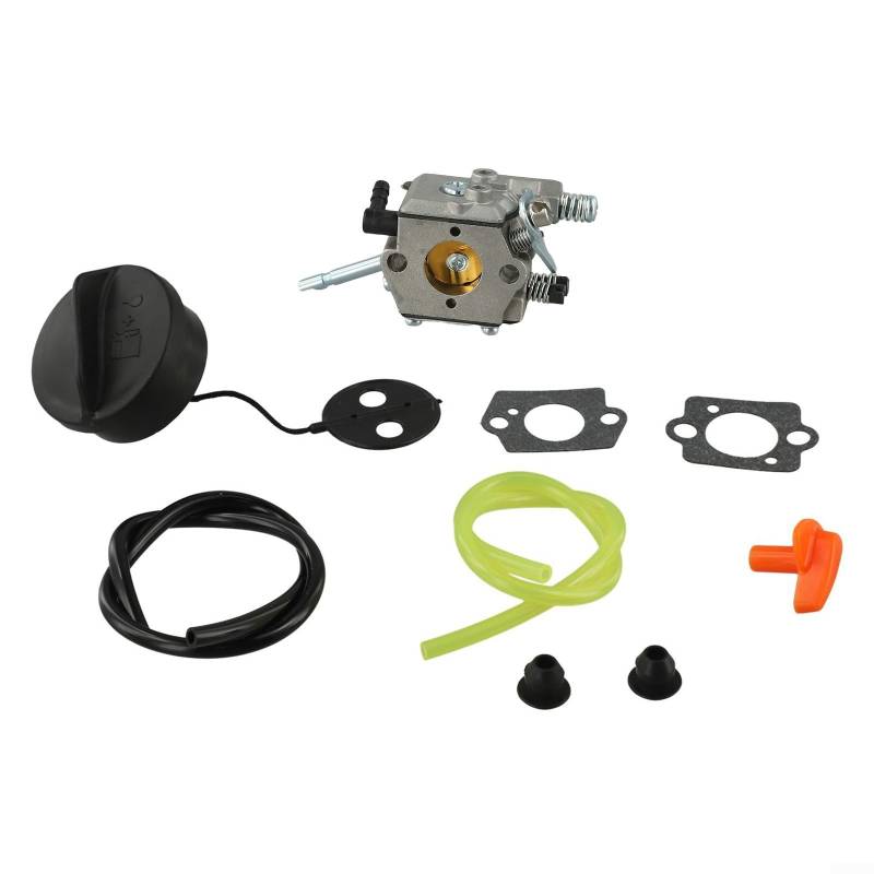 Vergaser-Kit WT-45 für FS52 FS56 FS62 FS66 FS81 FS86 FS106 FS48 Trimmer mit Dichtungen Kraftstoffleitungen Tankdeckel Choke Button Ersatz 41261200600 41261200610 von Yuanpgky