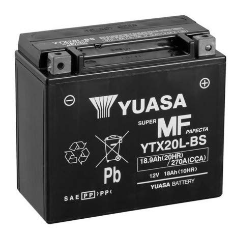 Accu PER MOTO YUASA YTX20L-BS // 12V 18Ah von Yuasa