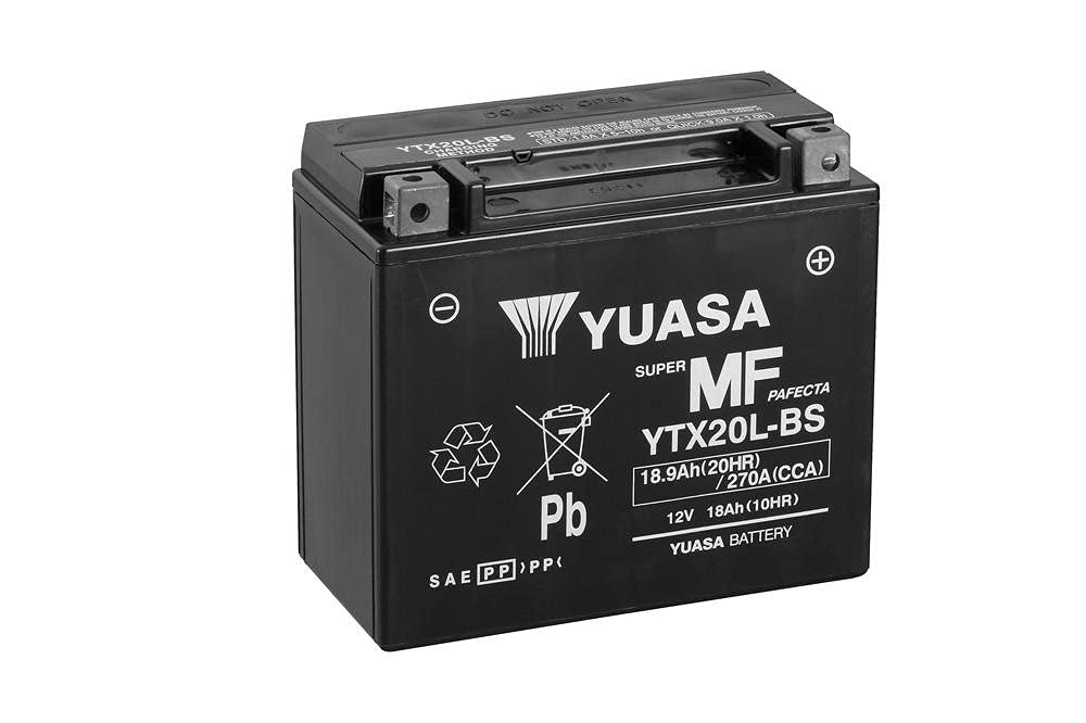 Batterie Motorrad Yuasa YTX20L-BS wartungsfrei 12V 18Ah 175x87x155mm passend für Yamaha YFM40FW Kodiak/Automatic 400 1996-2002 von Yuasa