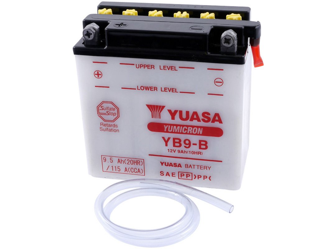 Batterie YUASA - YB9-B kompatibel mit r kompatibel mit Aprilia Tuareg Rally/Wind 125 ccm Baujahr 87-94 [inkl. 7,50 EUR Batteriepfand] von Yuasa