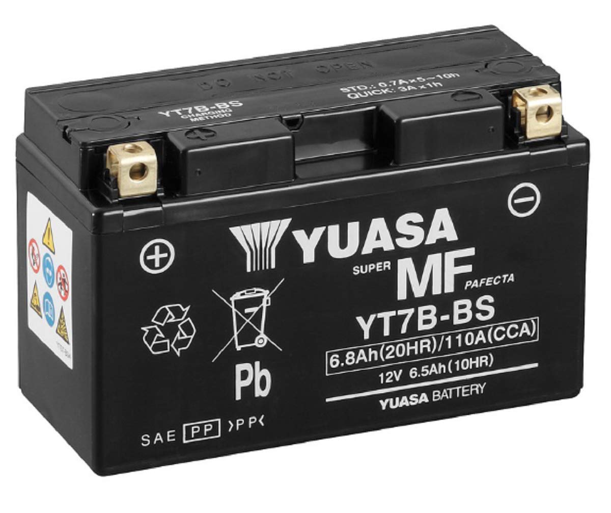 Ersatzbatterie SLA AGMYT7B-BS, Schwarz von Yuasa