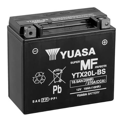 Motorradbatterie Yuasa SLA YTX20L-BS AGM - wartungsfrei - 12 V 18 Ah - Maße: 175 x 87 x 155 mm kompatibel mit HARLEY-DAVIDSON Fat Boy Special 1584 2011- von Yuasa