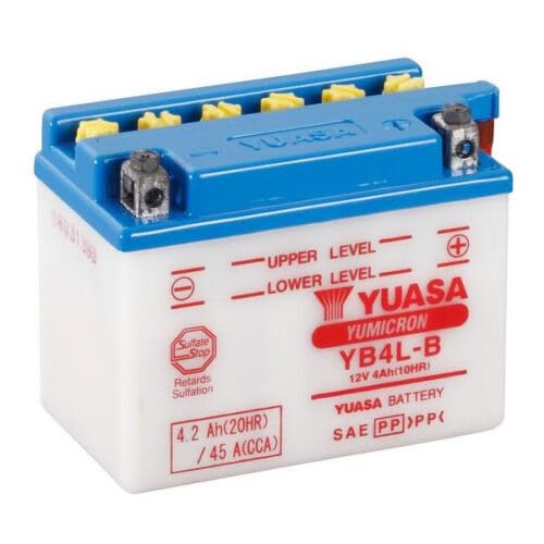 Motorradbatterie Yuasa YB4L-B Dry 12V 4Ah 121x71x93mm passend für MOTRON Spike 50 von Yuasa