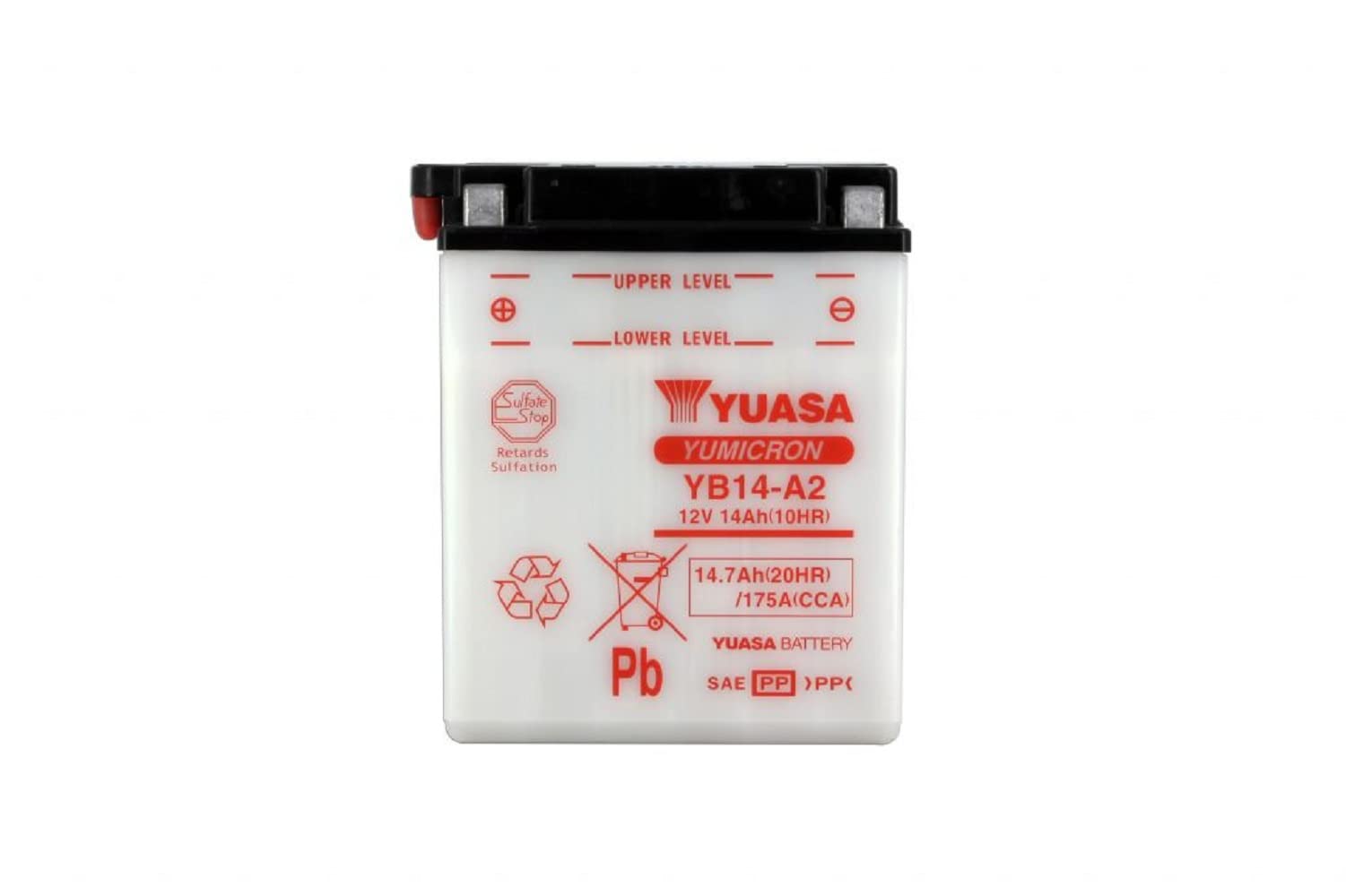 YUASA BATTERIE YB14-A2 offen ohne Saeure von Yuasa