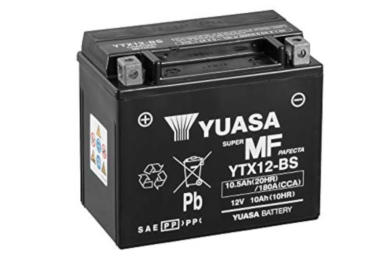 Yuasa YTX12-BS(WC) wartungsfreie Batterie, schwarz von Yuasa