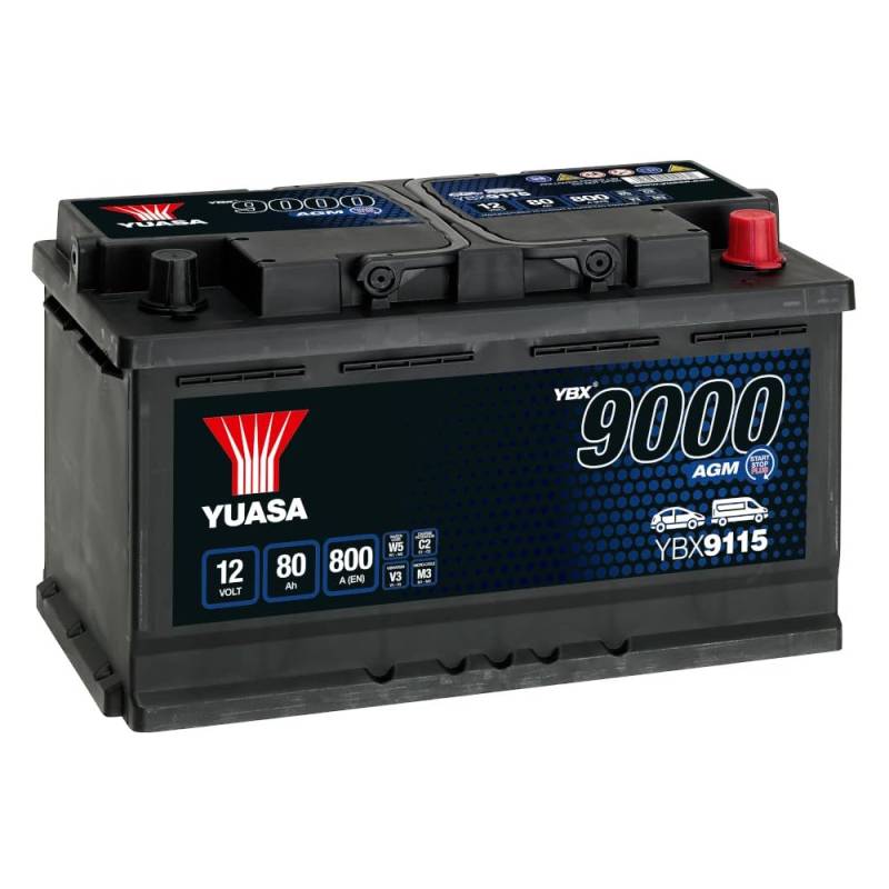 YUASA ybx9115 AGM Akku Start Stop Plus, 12 V/80 Ah/800 A von Yuasa