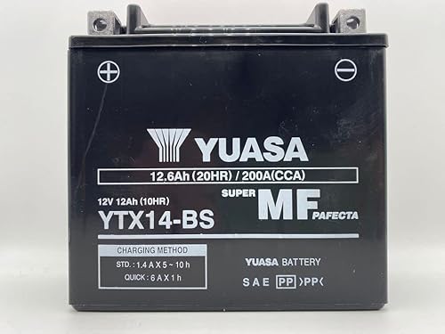 Yuasa Batterie YTX14-BS Ersatzbatterie für Kawasaki QUAD KFX 700 2006/2011 von Yuasa