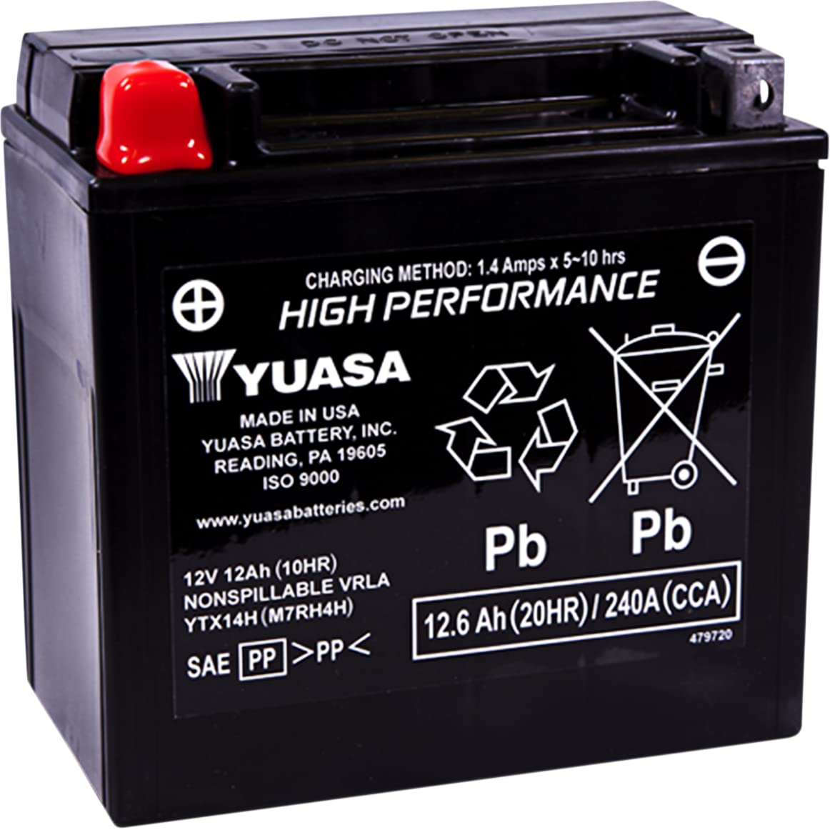 Yuasa Ersatzbatterie SLA AGM YTX14H-BS 12V von Yuasa