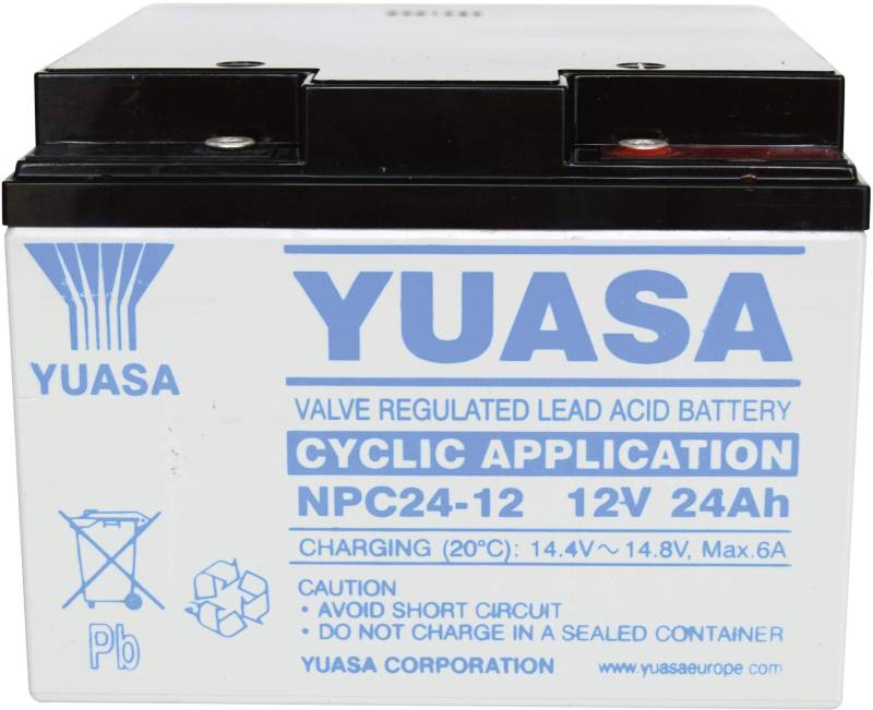 Yuasa NPC24-12 NPC24-12 Bleiakku 12V 24Ah Blei-Vlies (AGM) (B x H x T) 175 x 125 x 166mm M5-Schraub von Yuasa