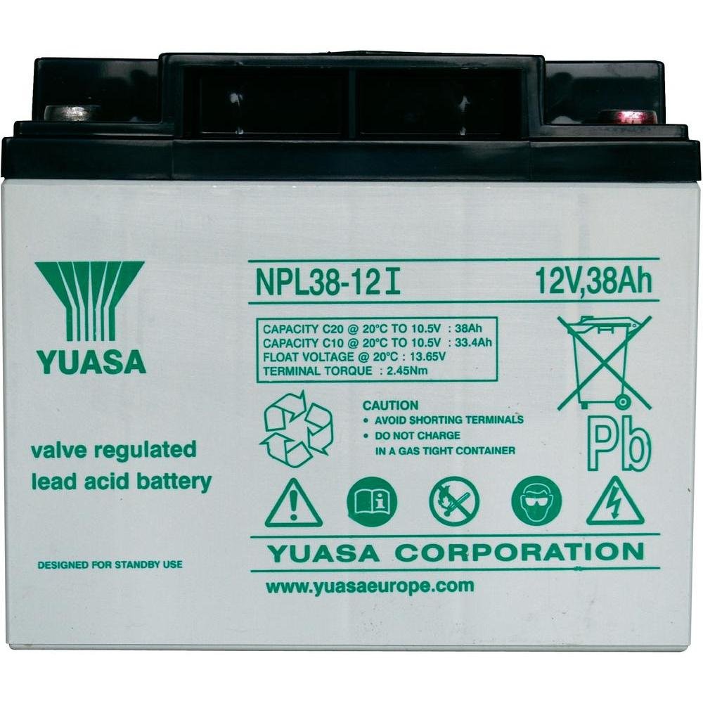 Yuasa NPL38-12 YUANPL38/12 Bleiakku 12V 38Ah Blei-Vlies (AGM) (B x H x T) 197 x 170 x 165mm M5-Schra von Yuasa