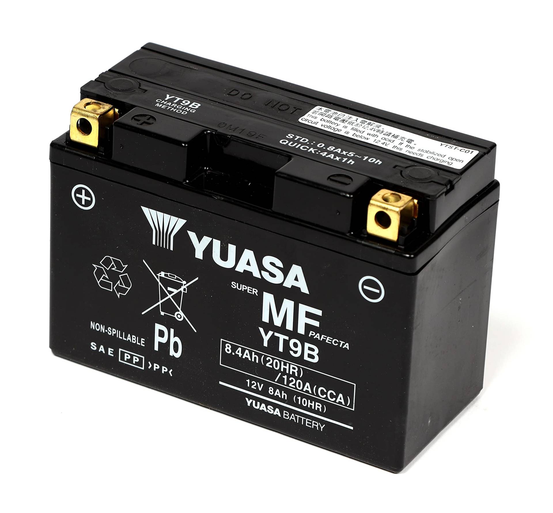 Yuasa SLA AGM YT9B-BS Motorrad Ersatzbatterie von Yuasa