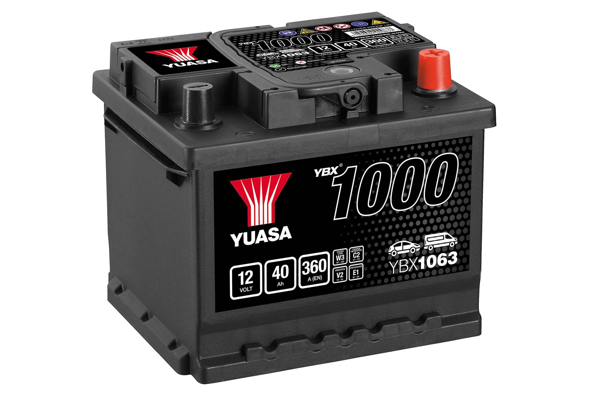 Yuasa YBX1063 SMF-Akku, 12 V, 40 Ah, 350 A von Yuasa