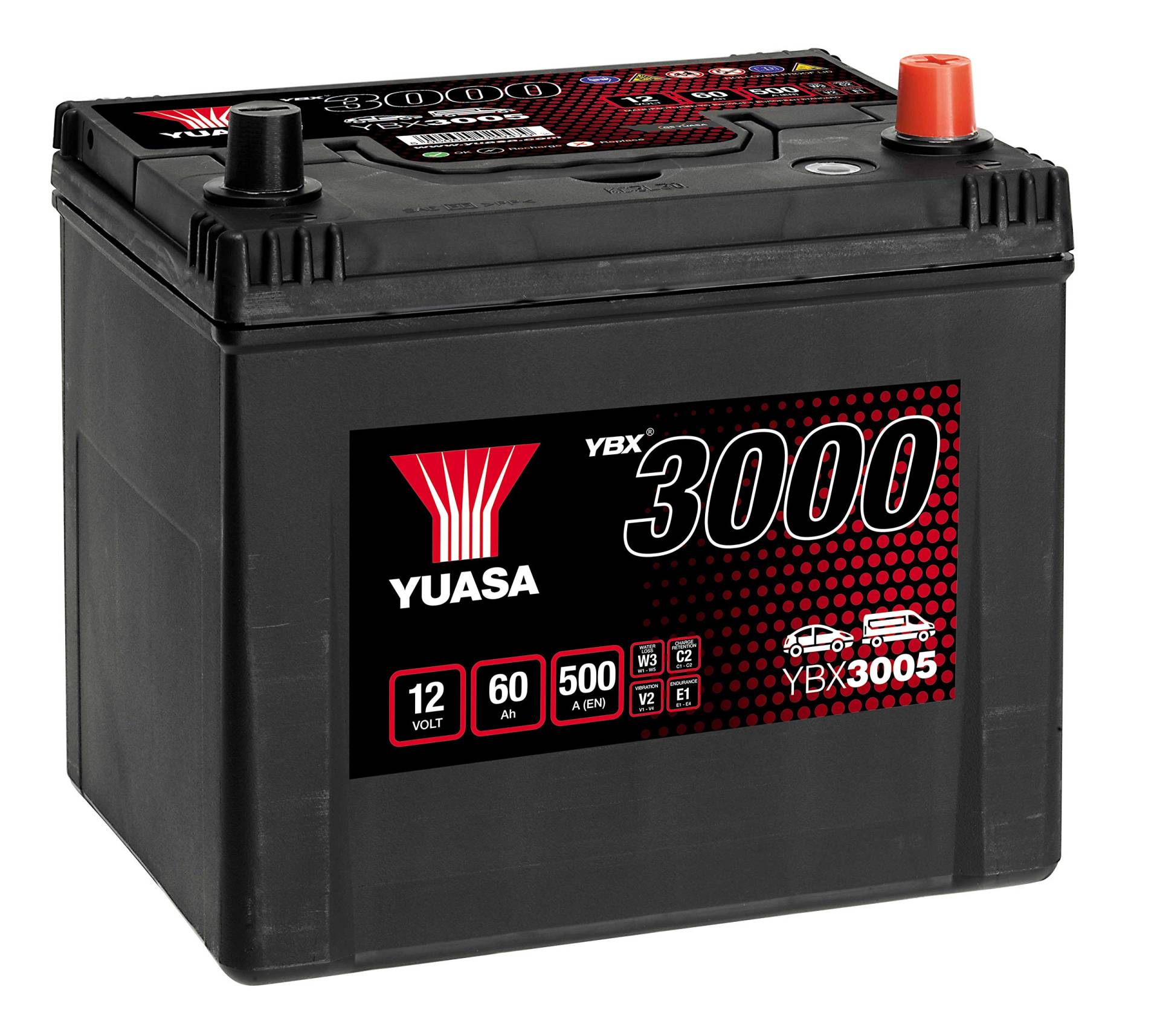 Yuasa YBX3005 SMF-Batterie, 12 V, 60 Ah, 450 A von Yuasa