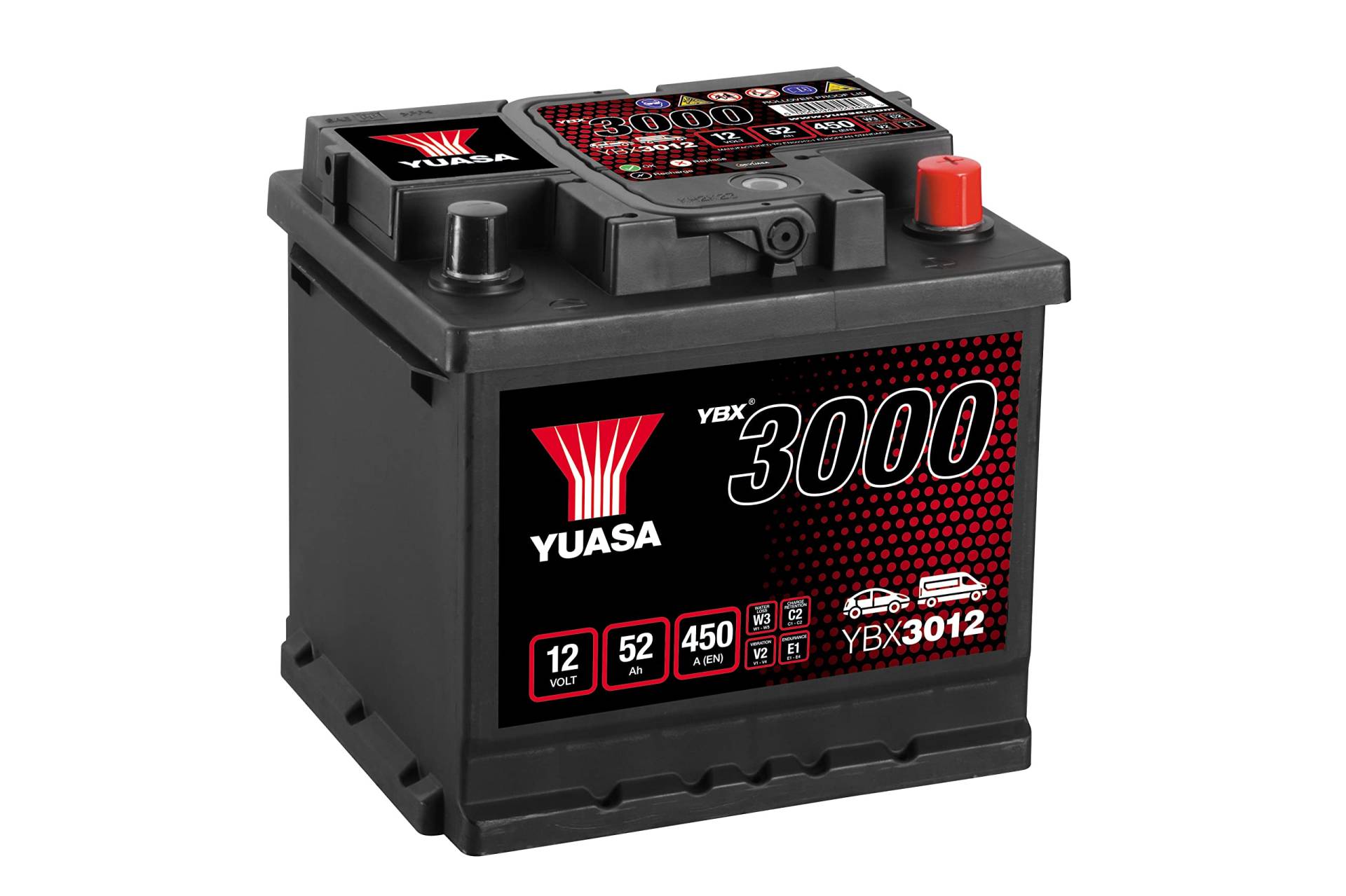 Yuasa YBX3012 SMF-Akku, 12 V, 52 Ah, 450 A von Yuasa