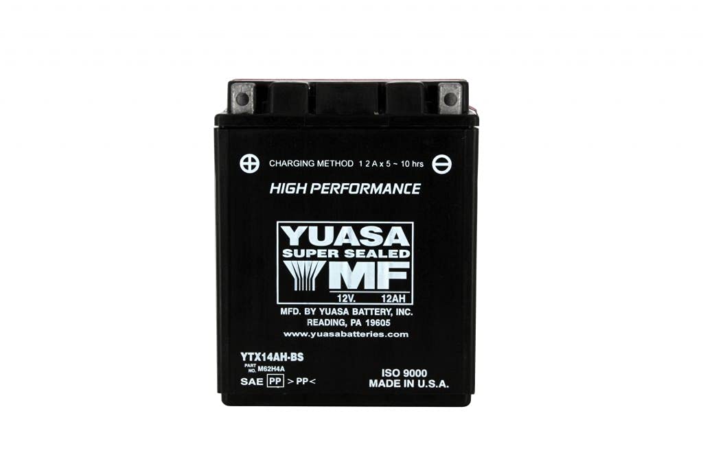 Yuasa YTX14AH-BS Motorradbatterie, wartungsfrei, 12 V, 12 Ah, Maße: 134 x 89 x 166 mm, kompatibel mit Indian Scout 1133 2015- von Yuasa