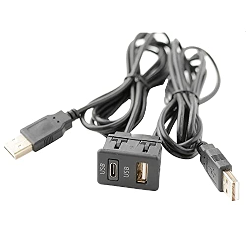 Yuattory 150CM Auto Dash Unterputz 2 USB Port Panel Auto Boot Dual USB-TAPYC VerläNgerungskabel Adapter für von Yuattory