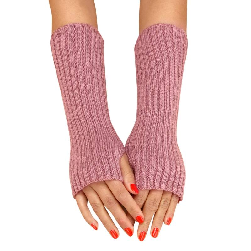 Damen Winter Gestrickte Handschuhe Lang Handwärmer Stulpen Fingerlose Armwärmer Stulpen Warm Strick Handschuhe für Damen Pluswärmer Handstulpen Halbfinger Fäustlinge Winter Armbinder (B-B, One Size) von Yubenhong