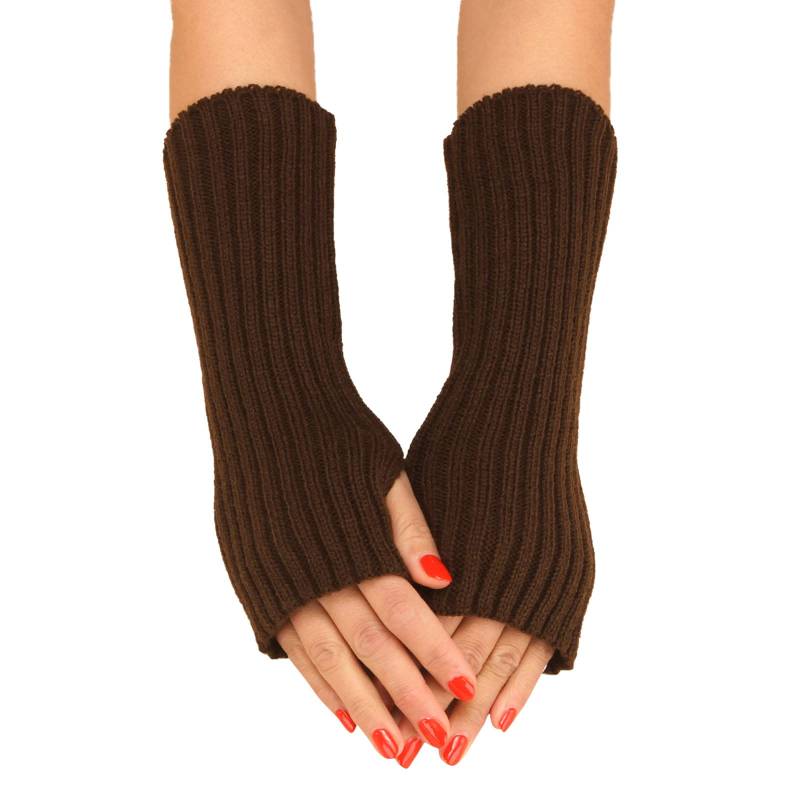 Damen Winter Gestrickte Handschuhe Lang Handwärmer Stulpen Fingerlose Armwärmer Stulpen Warm Strick Handschuhe für Damen Pluswärmer Handstulpen Halbfinger Fäustlinge Winter Armbinder (One Size) von Yubenhong