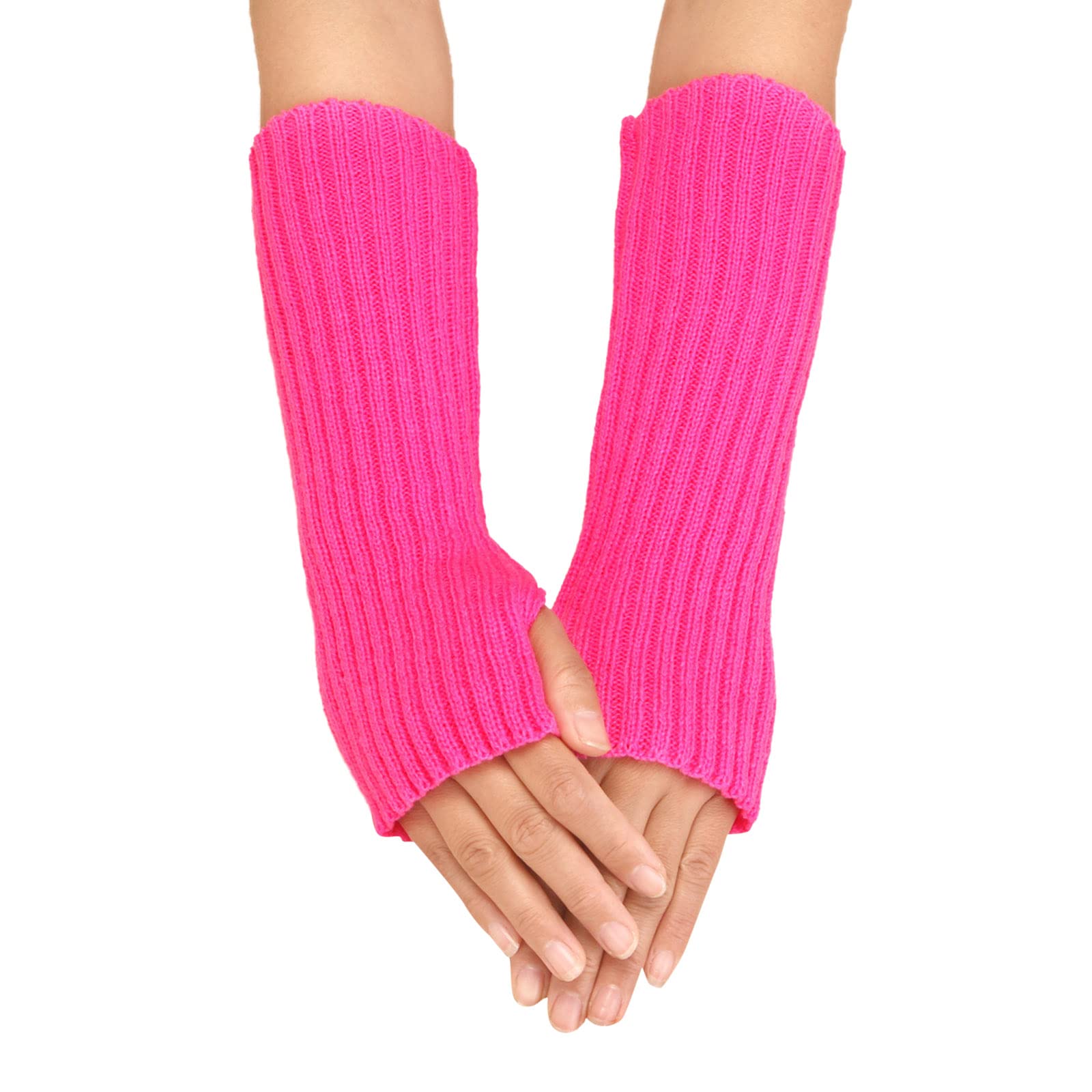 Damen Winter Gestrickte Handschuhe Lang Handwärmer Stulpen Fingerlose Armwärmer Stulpen Warm Strick Handschuhe für Damen Pluswärmer Handstulpen Halbfinger Fäustlinge Winter Armbinder (One Size) von Yubenhong