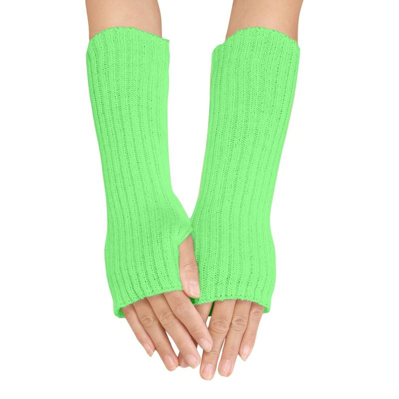 Winter Armstulpen Handschuhe Damen Pulswärmer Strick Halb Fingerlose Fäustlinge Warm Handwärmer Armwärmer für Damen Lang Fingerlose Armstulpen Pluswärmer Handstulpen (Light Blue, One Size) von Yubenhong