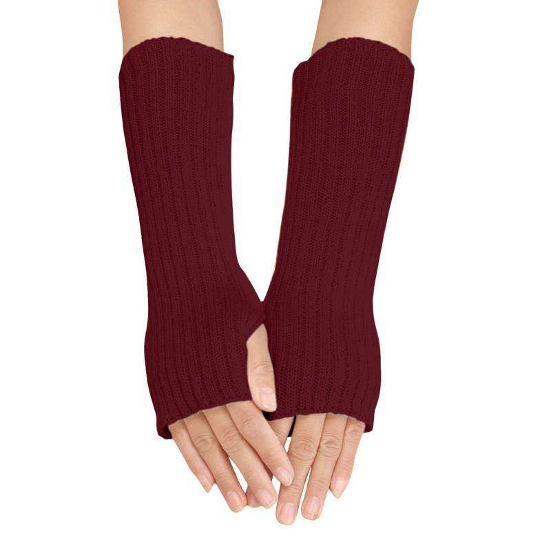 Winter Armstulpen Handschuhe Damen Pulswärmer Strick Halb Fingerlose Fäustlinge Warm Handwärmer Armwärmer für Damen Lang Fingerlose Armstulpen Pluswärmer Handstulpen Faschingskostüm Frauen (One Size) von Yubenhong