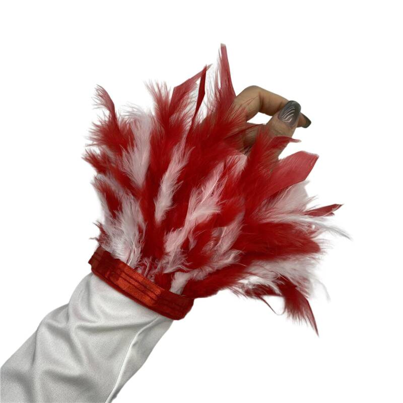 Yubenhong Feder Manschetten Federn Armbänder Damen Federschmuck Feder Handschuhe Feder Manschette Accessoires Frauen Federschlagarmbänder Halloween Feather Schmuckstück für Handschuhe Lang von Yubenhong