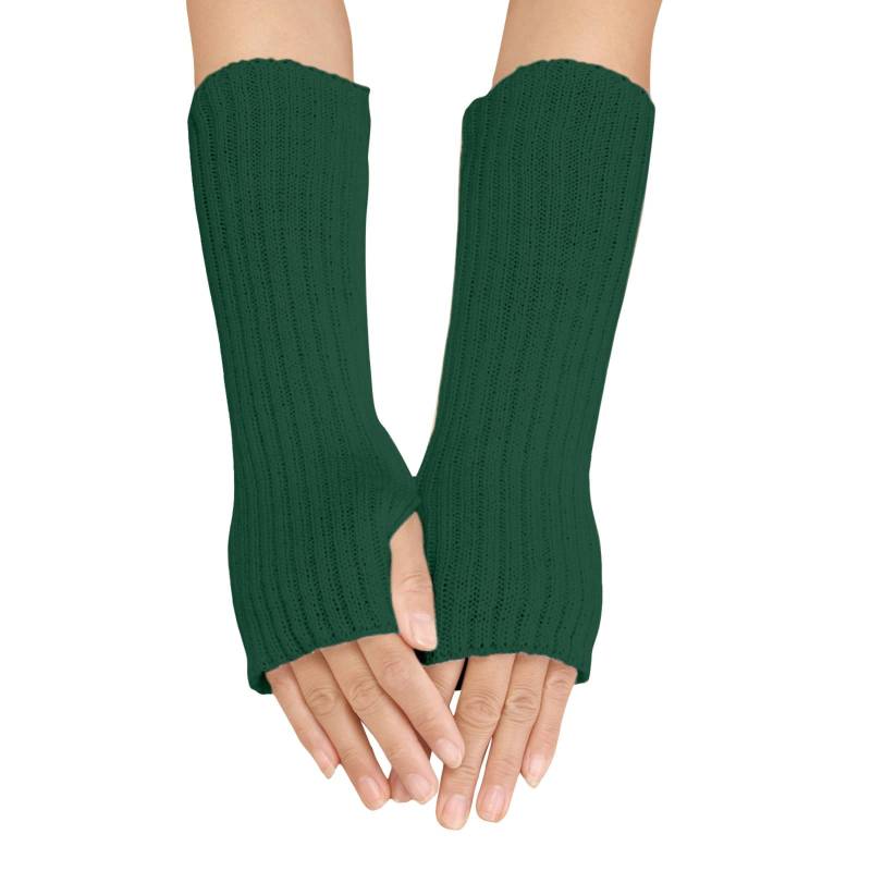 Yubenhong Frauen Winter einfarbig mehrfarbige Wolle lange gestreifte stricken halbe Fingerhandschuhe Sexspielzeuge Damen (One Size) von Yubenhong