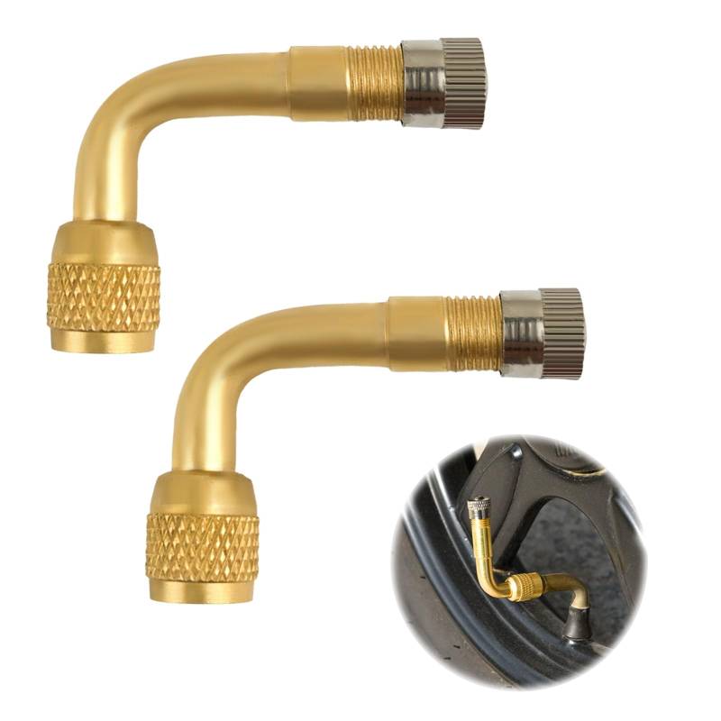 2 Stück set Autoventil Adapter,Ventilverlängerung Stem,Ventilverlängerung Autoventil,Reifenventil Verlängerung,Ventilverlängerungen,für Scooter Fahrrad Motorrad Lkw,Autoreifen Valve Aufsatz,90 Degree von YueJieSelected