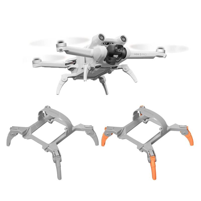 YueLi Mini 3 Pro Landing Gear Extended Landing Gear Leg Extensions Protection Foldable Extender Foldable Height Gear for DJI Mini 3 Pro Drone Acessoriess (Grau) von YueLi