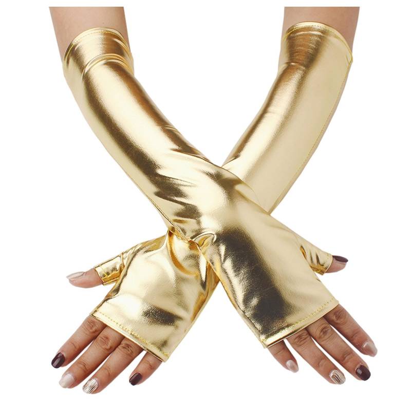 YueYue Damen Fingerlose Handschuhe Lange 1920s Sexy Leder Handschuhe für Damen Schwarz Gothic Handschuh Opernhandschuh Abendhandschuhe Abendparty Tanzhandschuh für Damen (One Size) von YueYue