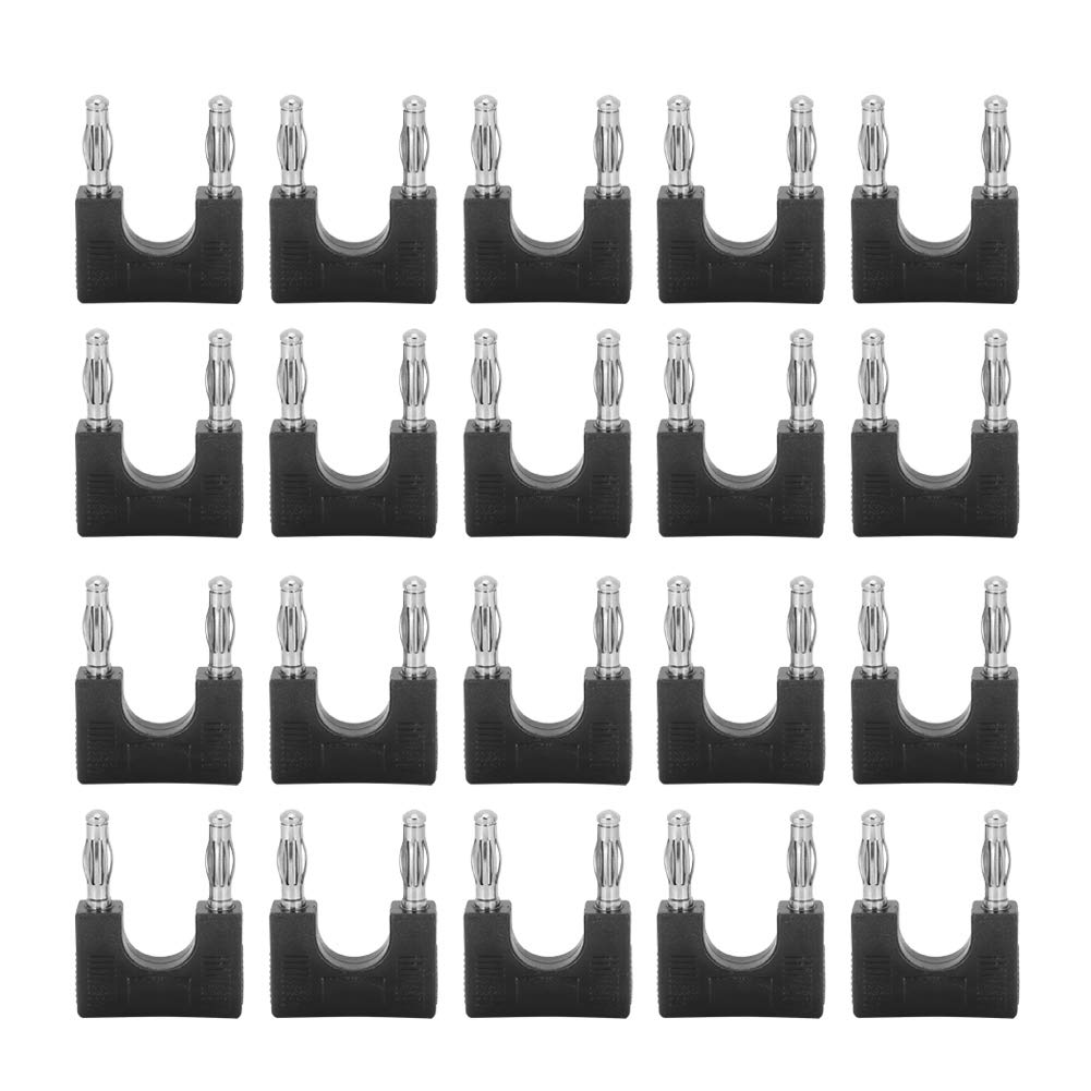 20Pcs Dual Bananenstecker, 4MM Messing U-förmiger Audio Adapter Stecker ABS Isolator Schnelle Verbindung Konverter Anschlusswerkzeuge(Schwarz) von Yuecoom