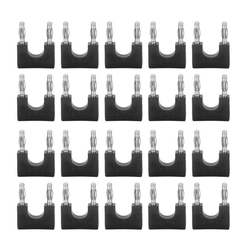 20Pcs Dual Bananenstecker, 4MM Messing U-förmiger Audio Adapter Stecker ABS Isolator Schnelle Verbindung Konverter Anschlusswerkzeuge(Schwarz) von Yuecoom