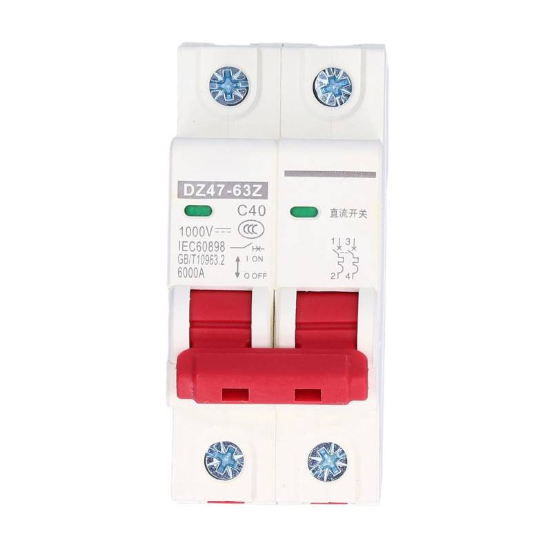 DC-Trennschalter, 1000V 40A 2P Solar PV-System Isolator DIN-Schienenmontage DZ47‑63Z C40 von Yuecoom