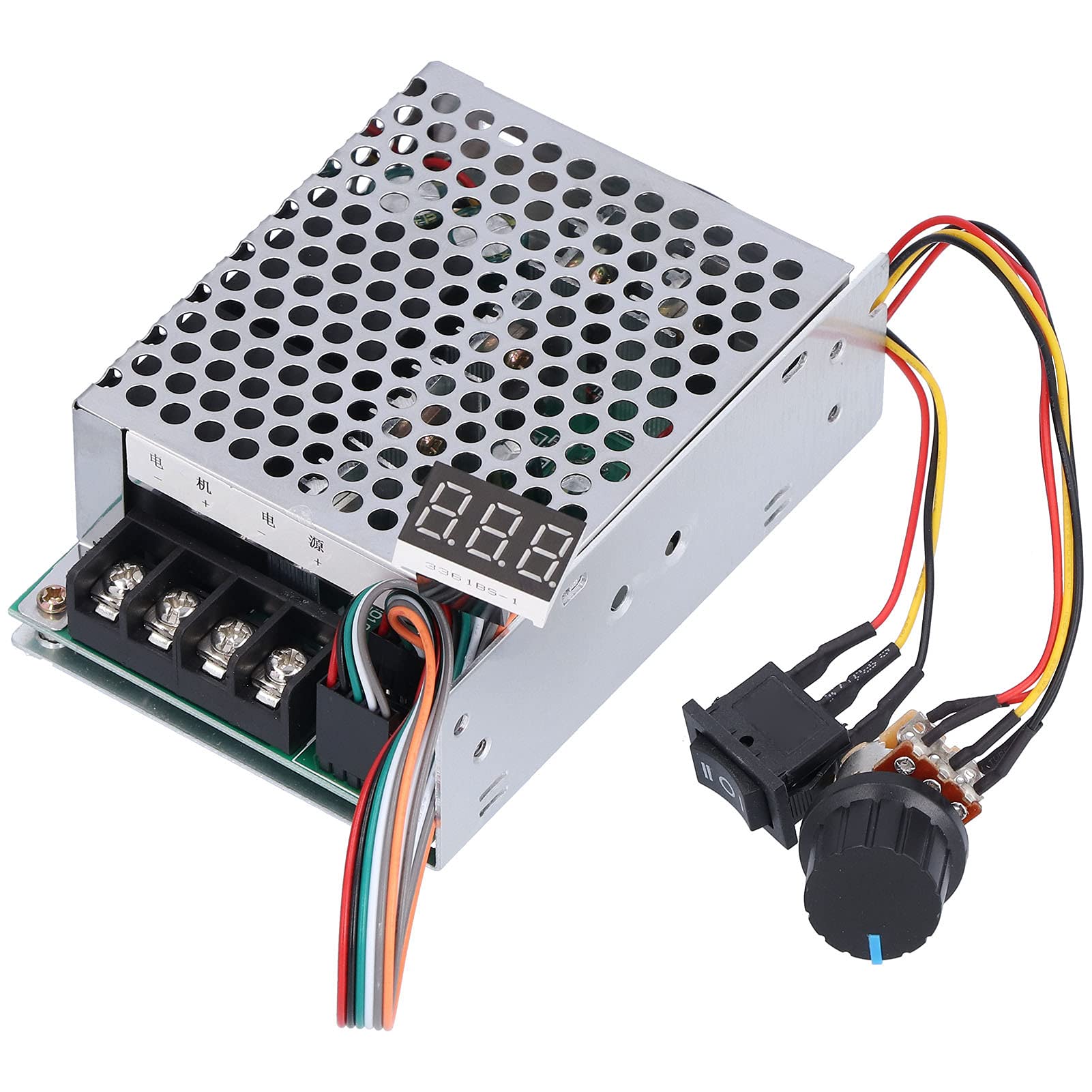 PWM-DC-Motordrehzahlregler, DC 10–55 V/40 A, Max. 60 A, Stufenloser DC-Motordrehzahlregler Mit Vorwärts-Bremse-Rückwärts-Schalter, Einstellbarem Potentiometer Und LED-Anzeige von Yuecoom