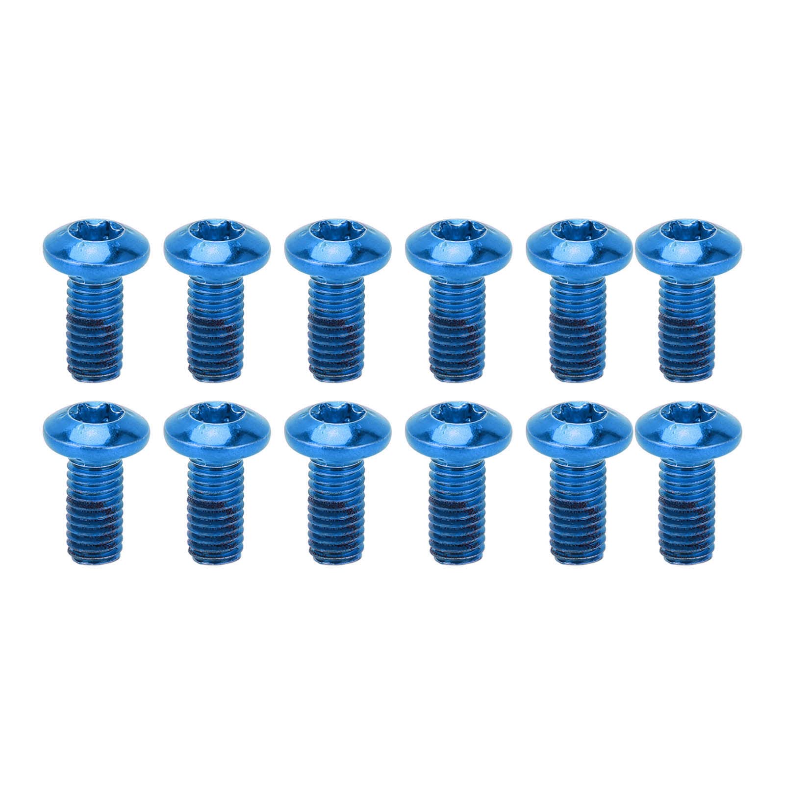 YueCoom12PCS Mountain Bike Scheibenscheibenbremsbremsschrauben Schrauben, Leichtmetallscheibenscheibenrotorschrauben Schrauben Scheibenrotorschrauben für Mountainbike (Blue) von Yuecoom