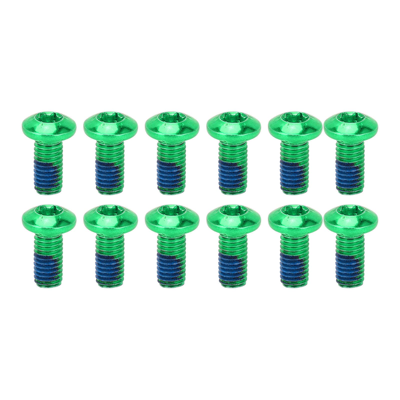 YueCoom12PCS Mountain Bike Scheibenscheibenbremsbremsschrauben Schrauben, Leichtmetallscheibenscheibenrotorschrauben Schrauben Scheibenrotorschrauben für Mountainbike (Green) von Yuecoom