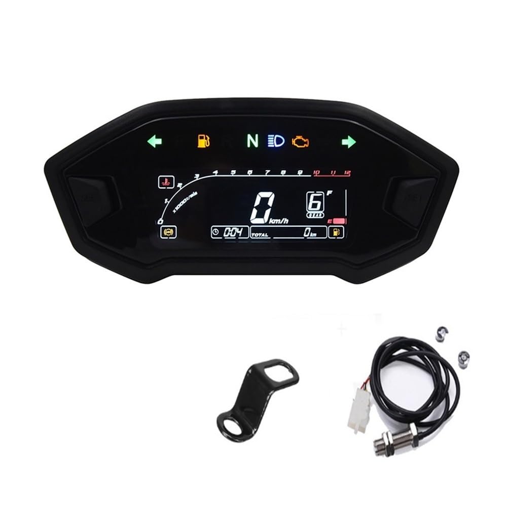 Für 1 2 4 Zylinder Motorrad Universal Digital Tachometer Tachometer Dashboard Instrument Panel Meter 10000 RPM Tachometer Digital von Yuegtik