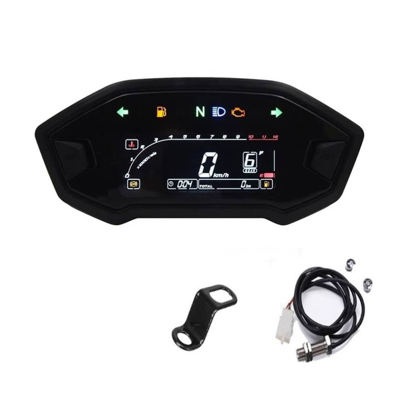 Für 1 2 4 Zylinder Motorrad Universal Digital Tachometer Tachometer Dashboard Instrument Panel Meter 10000 RPM Tachometer Digital von Yuegtik