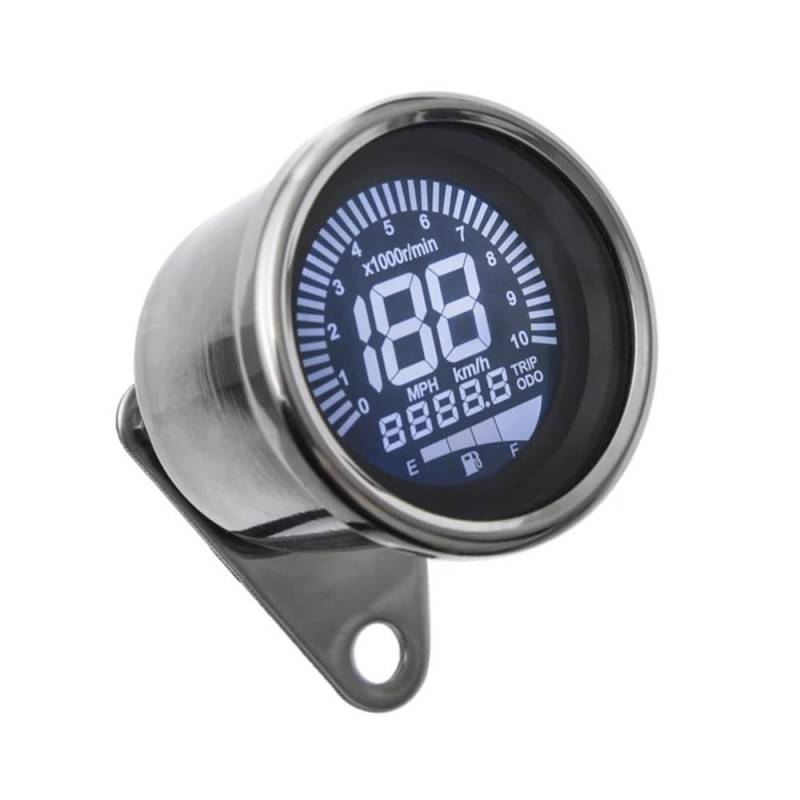 Motorrad Universal Digital Tacho Gauge Tacho Gauge Ölstand Meter Instrumentn Panel Montage Für 12V Tachometer Digital von Yuegtik