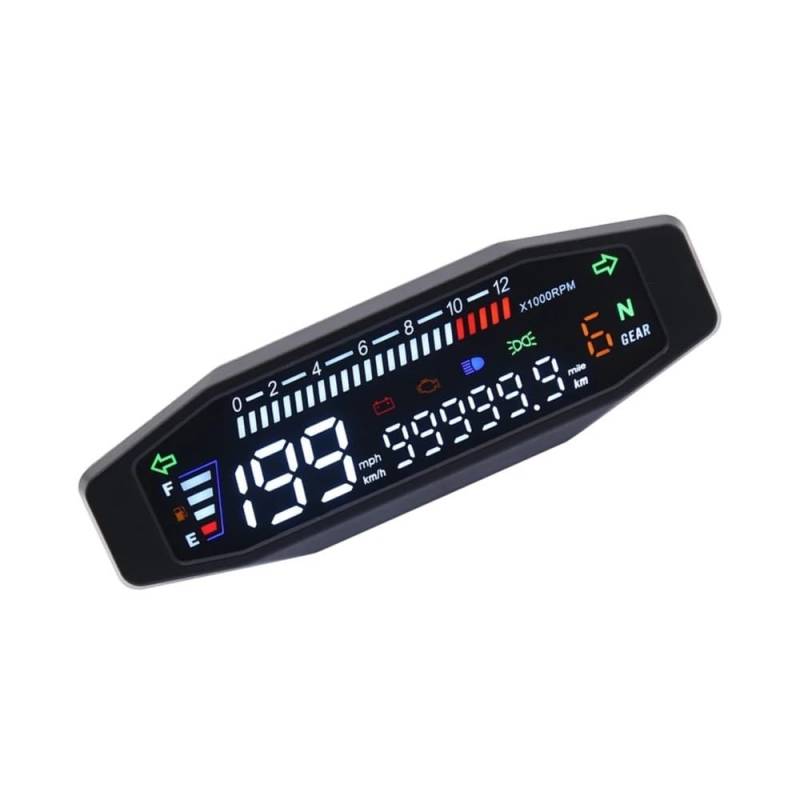 Motorradzubehör Tachometer Digitales Armaturenbrett 12000 U/min Drehzahlmesser Mit Anzeige Tachometer Digital von Yuegtik