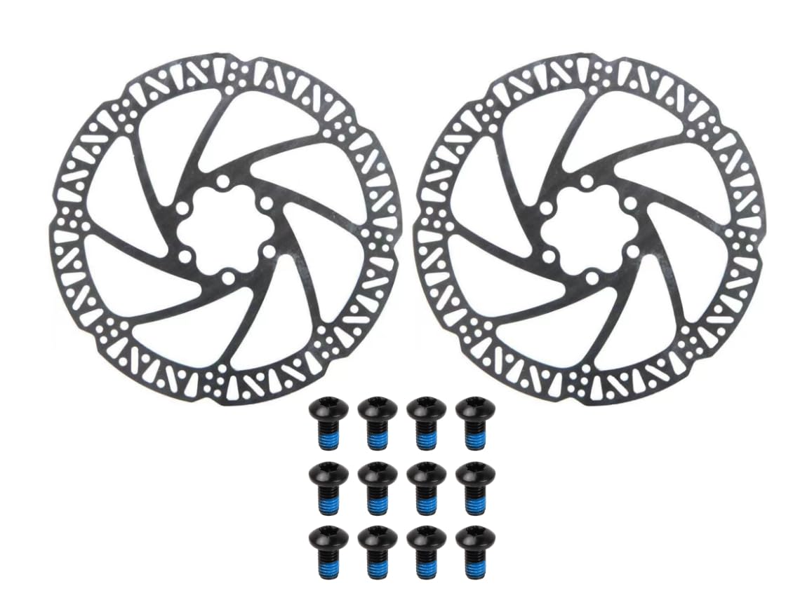 Yuiturt 2 Stück 160mm Fahrrad Bremsscheibe, Fahrrad Scheibenbremsen Scheibenbremse scheibe mit 12 Schrauben, Lochmittenabstand von 44 mm 6 loch für MTB Rennrad,Mountainbike Radfahren Rennrad Fahrrad von Yuiturt