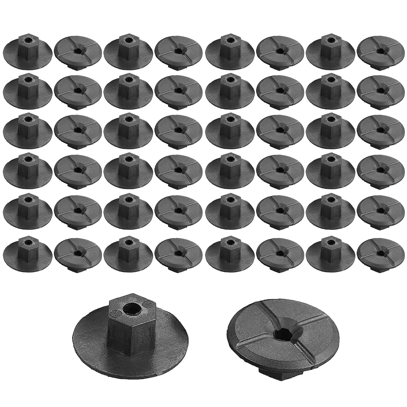 Yuiturt 50 Stück 4 mm Kunststoffmutter Radhaus Schutz Verkleidung Befestigungs Clips für Mercedes W201 W124 190D 260E BMW Serie 3 E36 E46 E90, ohne Gewinde Muttern Clips 2019900050 51711958025 von Yuiturt