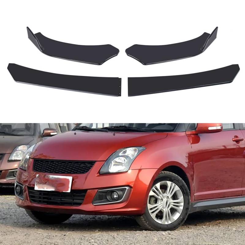 ABS-Auto-Frontstoßstangenlippe,Body-Kit für Suzuki Swift 2006-2024,Autoteile,Farbe: Hellschwarz von YujieNB