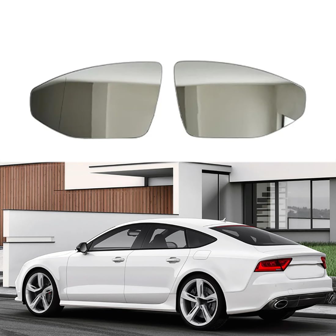 Austauschbarer Auto-Außenspiegel aus Beheizbarem Glas für Audi A6 A7 A8 2016-2023,beheizbarer Rückspiegel für Fahrer und Beifahrer Links/rechts,C-right and left von YujieNB