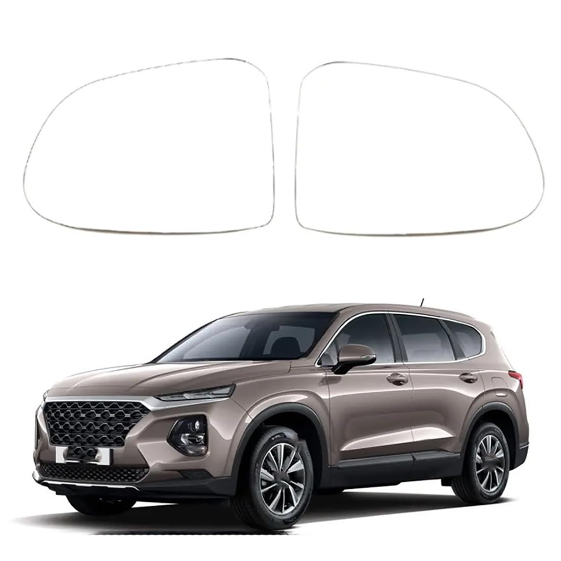 Austauschbarer Auto-Außenspiegel aus Beheizbarem Glas für Hyundai Santa Fe 2018-2022,beheizbarer Rückspiegel für Fahrer und Beifahrer Links/rechts,B-Right von YujieNB
