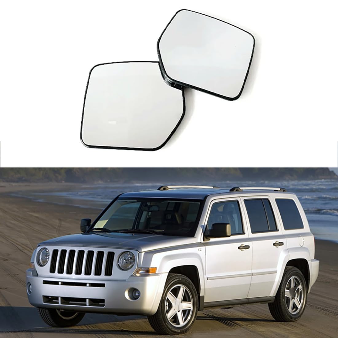 Austauschbarer Auto-Außenspiegel aus Beheizbarem Glas für Jeep Liberty 2008-2012,beheizbarer Rückspiegel für Fahrer und Beifahrer Links/rechts,B-Right von YujieNB