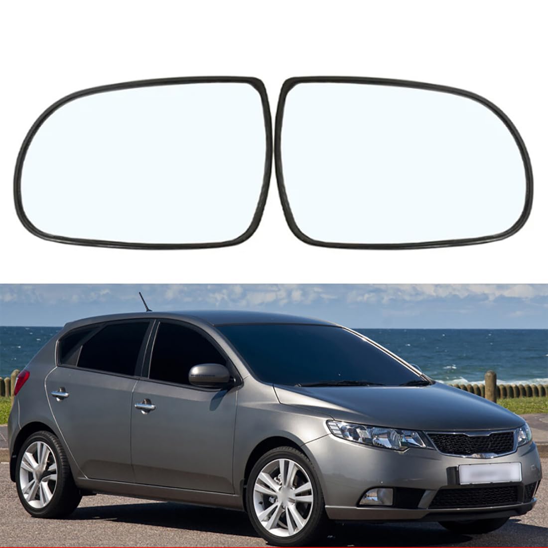 Austauschbarer Auto-Außenspiegel aus Beheizbarem Glas für Kia Cerato 2008-2013,beheizbarer Rückspiegel für Fahrer und Beifahrer Links/rechts,B-Right von YujieNB